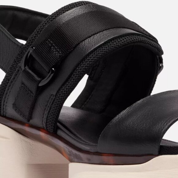 Sorel KINETIC Impact Slingback Heel Women's Sandal in Black/Chalk - Picture 10 of 11